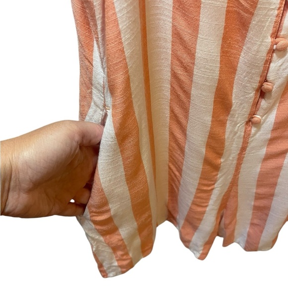 Volcom romper tie shoulder striped guava small peach summer - Picture 6 of 12